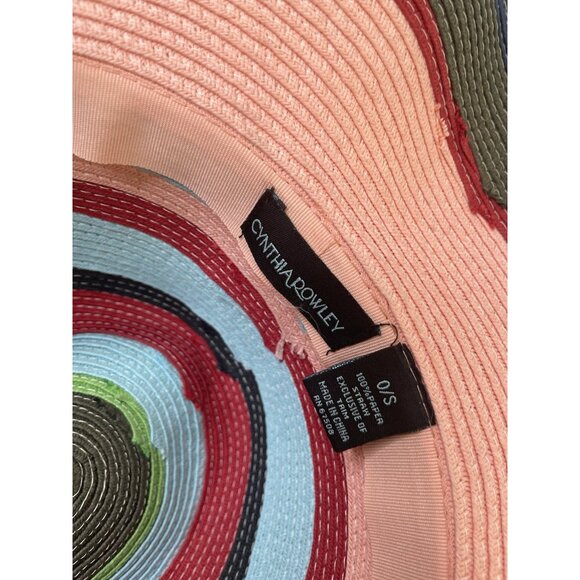 Cynthia Rowley Boho Hippie Wide Brim Sun Hat Multicolor Striped OS - Picture 4 of 7